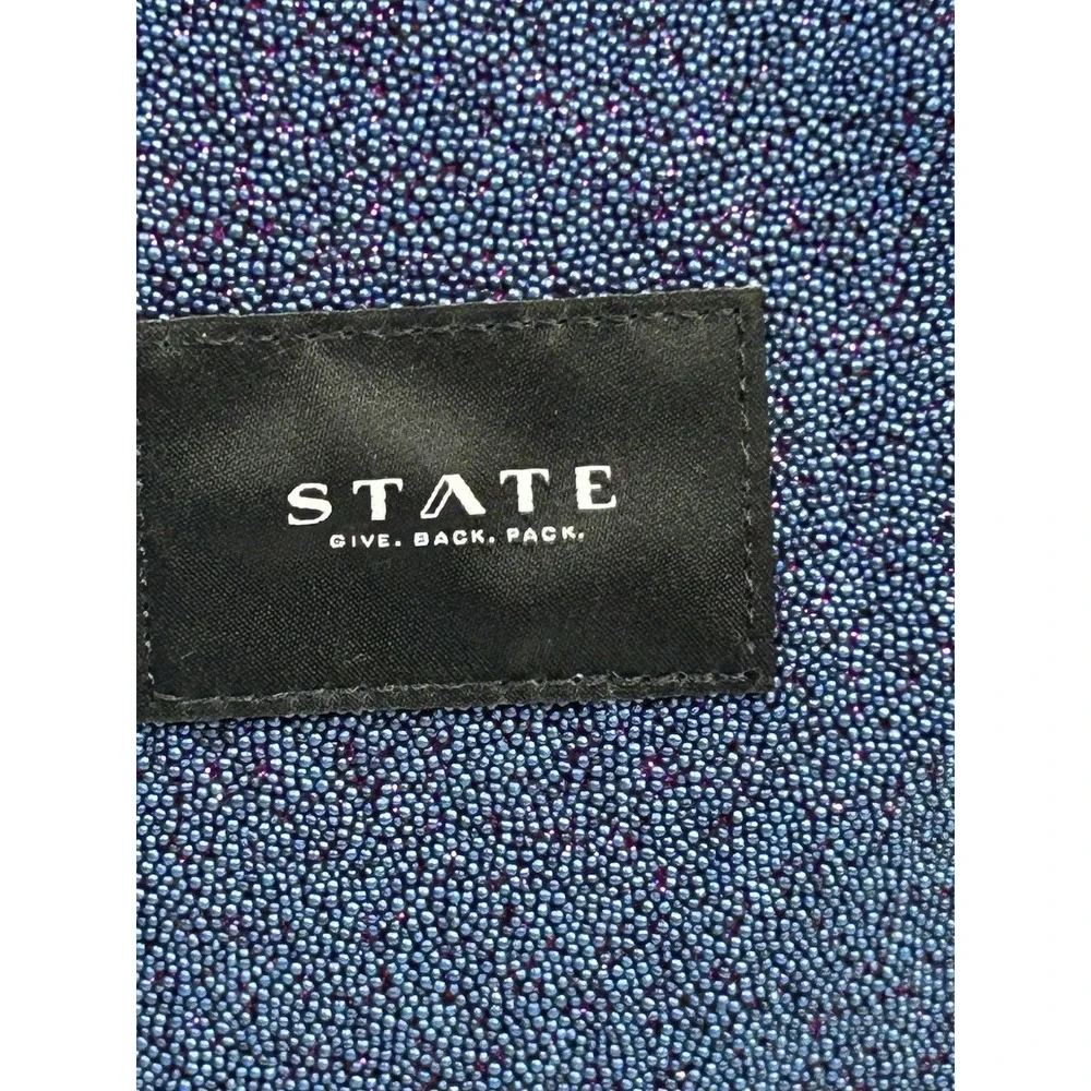 State Beaded Blue Sparkle Mini Kane Backpack Minor Flaws READ*